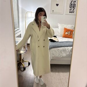 Elegant Cream Double-Breasted Coat